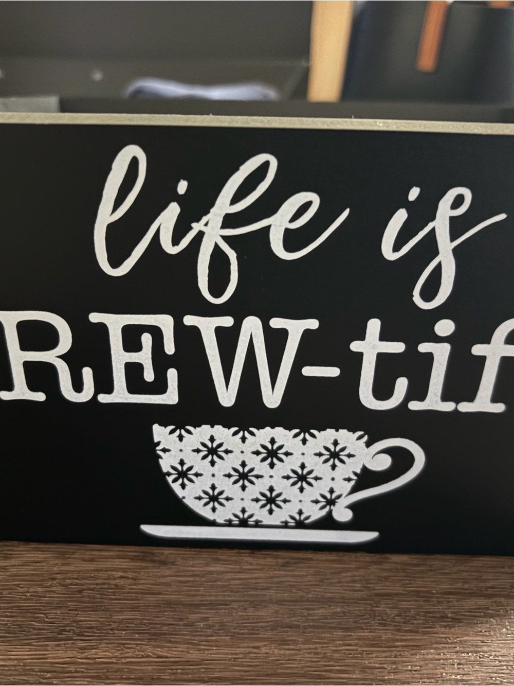 Black and White 'Life is Brew-tiful' Decorative Kitchen bin